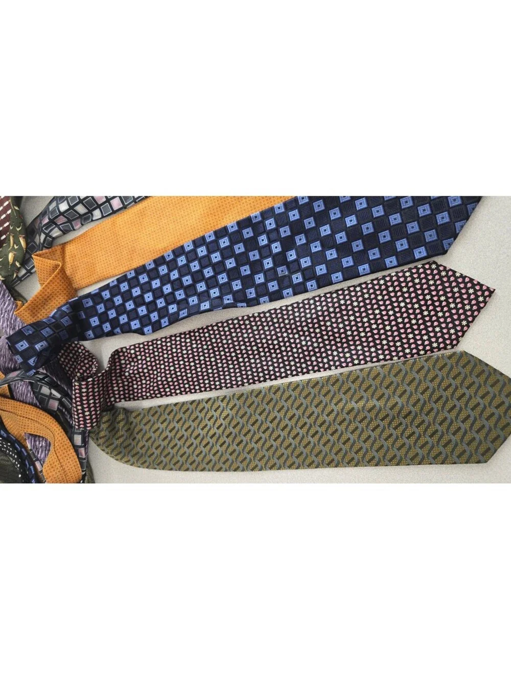Lot of 8 Men's Designer Ties Silk Vintage Mixed Brands